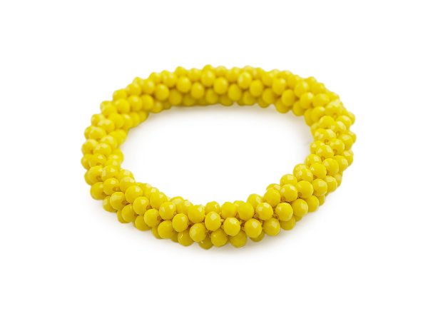 Náramek / gumička z broušených korálků