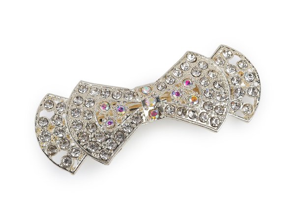 Francouzská spona do vlasů s perlami a broušenými kamínky