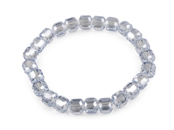 Náramek pružný z broušených korálků s AB efektem