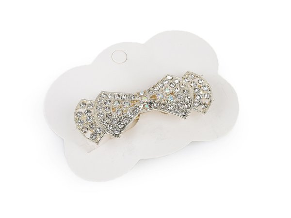 Francouzská spona do vlasů s perlami a broušenými kamínky