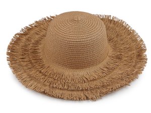 Dámský letní klobouk / slamák k dozdobení s třásněmi