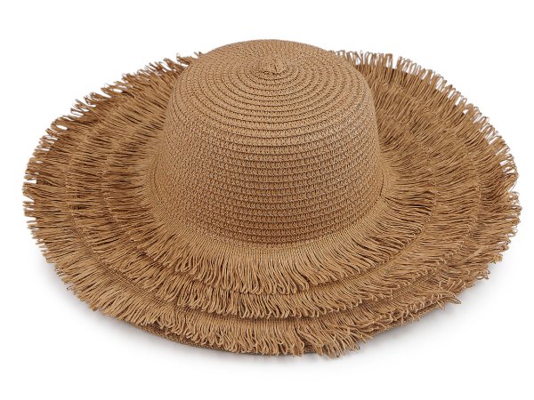 Dámský letní klobouk / slamák k dozdobení s třásněmi