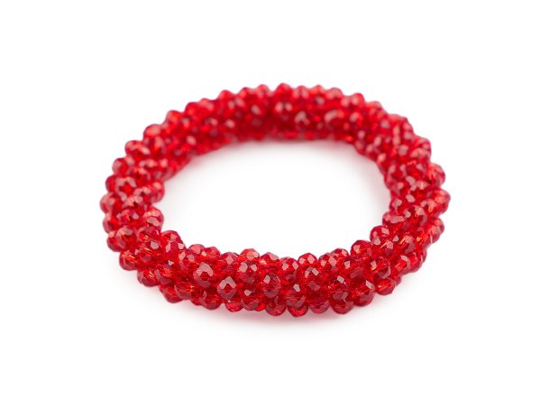 Náramek / gumička z broušených korálků