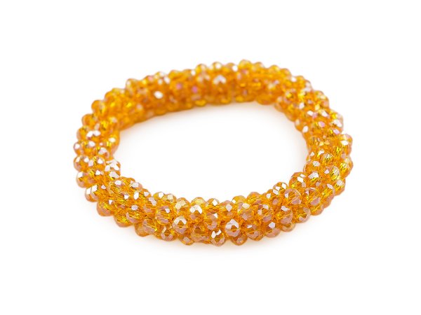 Náramek / gumička z broušených korálků