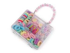 Mini gumičky a sponky do vlasů v boxu