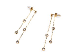 Náušnice z nerezové oceli s broušenými kamínky