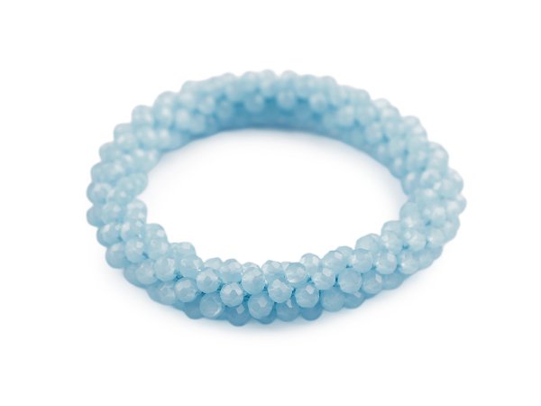 Náramek / gumička z broušených korálků