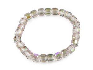 Náramek pružný z broušených korálků s AB efektem