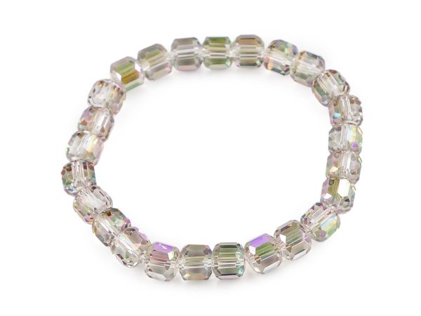 Náramek pružný z broušených korálků s AB efektem