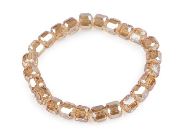 Náramek pružný z broušených korálků s AB efektem