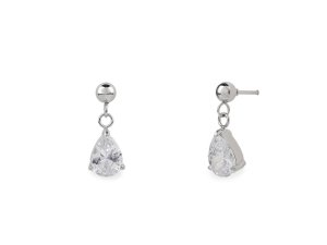 Náušnice z nerezové oceli s broušeným kamínkem