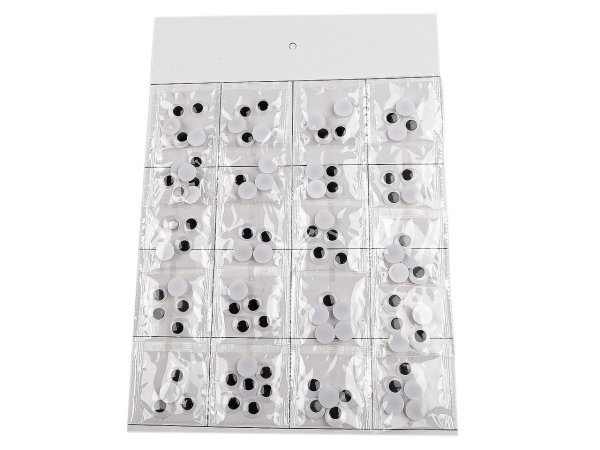 Plastové oči k nalepení s pohyblivou čočkou Ø15; 18 mm