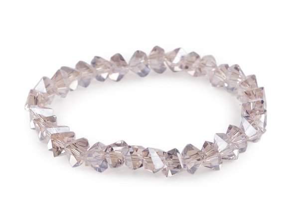 Náramek pružný z broušených korálků triangl s AB efektem