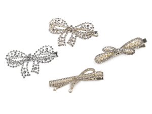 Spona do vlasů s broušenými kamínky mašle