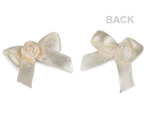 Saténová mašlička s růžičkou