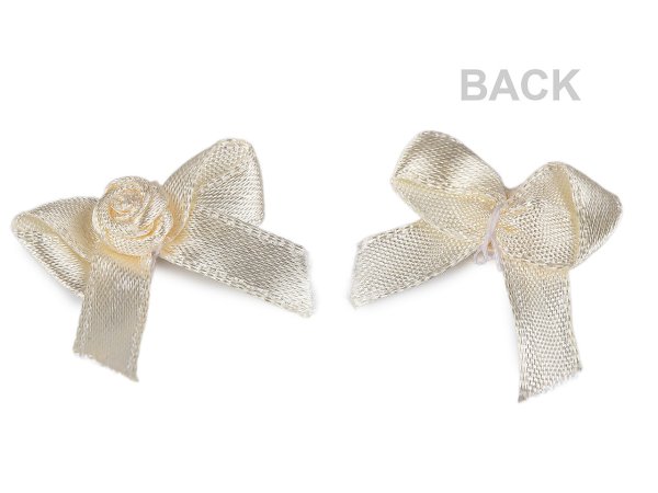 Saténová mašlička s růžičkou