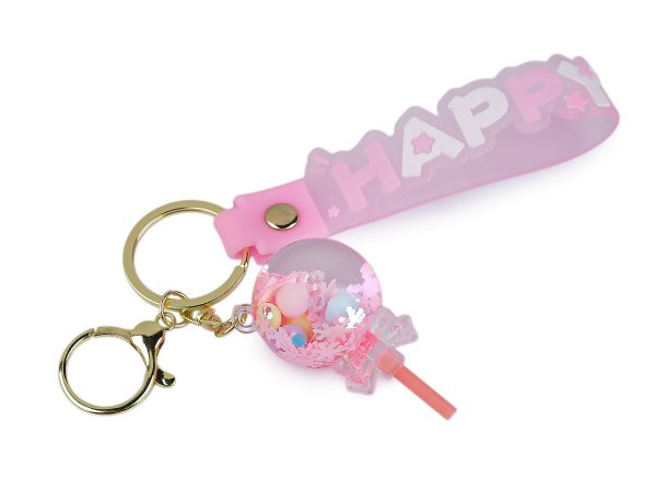 Přívěsek na batoh / klíče s tekutinou a glitry