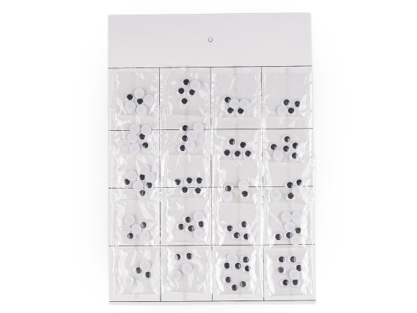 Plastové oči k nalepení s pohyblivou čočkou Ø6; 8; 10; 12 mm