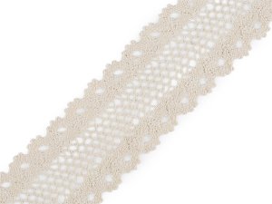 Bavlněná krajka / vsadka paličkovaná šíře 50 mm