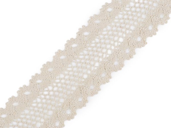 Bavlněná krajka / vsadka paličkovaná šíře 50 mm