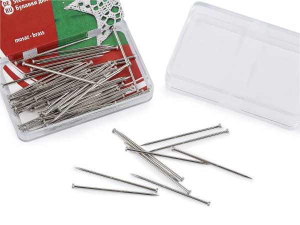 Celokovové špendlíky délka 34 mm mosazné