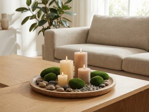 Dekorace mechové kameny mix velikostí 6 ks