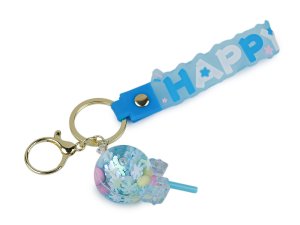 Přívěsek na batoh / klíče s tekutinou a glitry