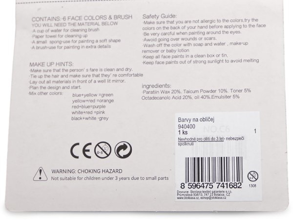 Barvy na obličej