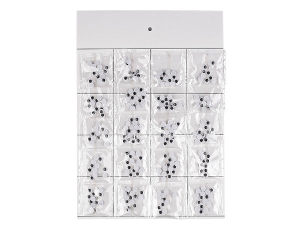 Plastové oči k nalepení s pohyblivou čočkou Ø6; 8; 10; 12 mm