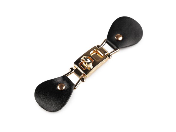 Zapínání z eko kůže na kabelky, oděvy 3x12 cm