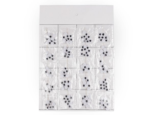 Plastové oči k nalepení s pohyblivou čočkou Ø6; 8; 10; 12 mm