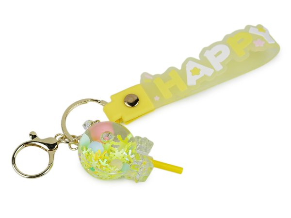 Přívěsek na batoh / klíče s tekutinou a glitry