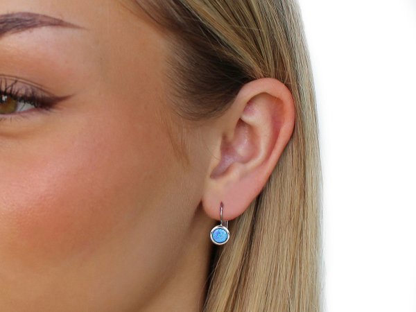 Náušnice opálové z nerezové oceli