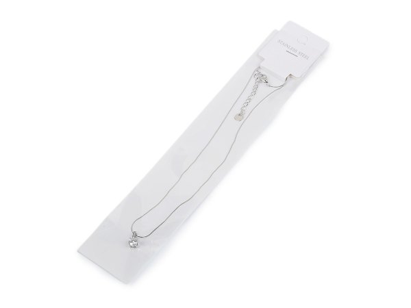 Náhrdelník z nerezové oceli s broušeným kamínkem