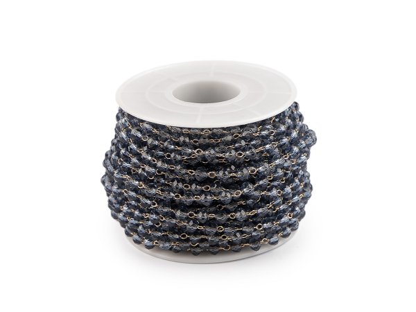 Řetízek s broušenými korálky Ø4 mm metráž