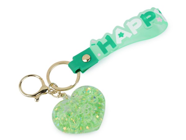 Přívěsek na batoh / klíče s tekutinou a glitry