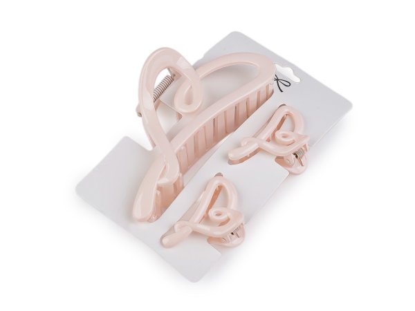 Skřipec do vlasů srdce sada 2+1 ks