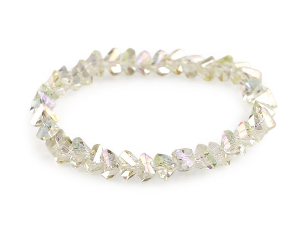 Náramek pružný z broušených korálků triangl s AB efektem