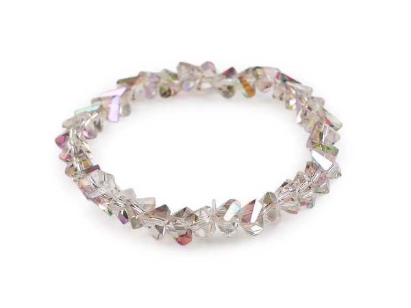 Náramek pružný z broušených korálků triangl s AB efektem