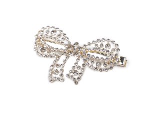 Spona do vlasů s broušenými kamínky mašle