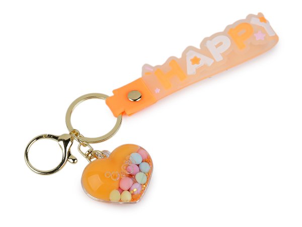 Přívěsek na batoh / klíče s tekutinou a glitry