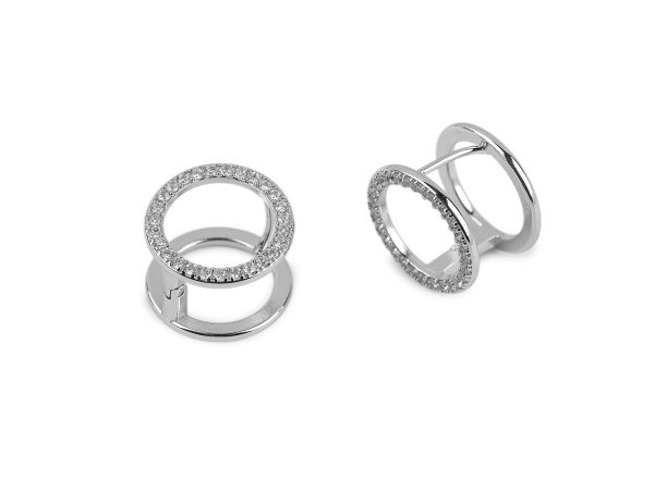 Náušnice z nerezové oceli kroužky s broušenými kamínky