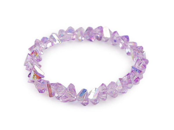 Náramek pružný z broušených korálků triangl s AB efektem