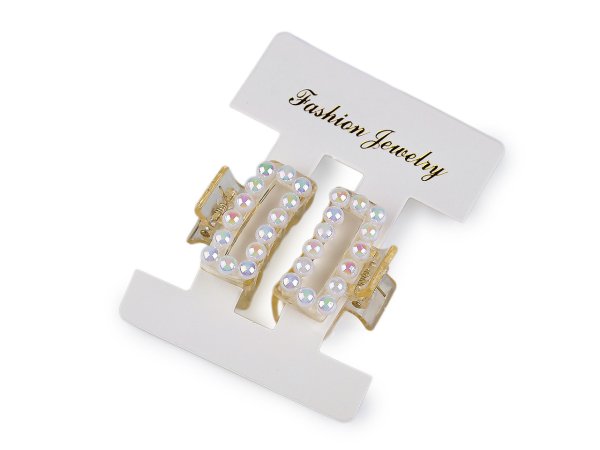 Skřipec do vlasů perlový 2 kusy