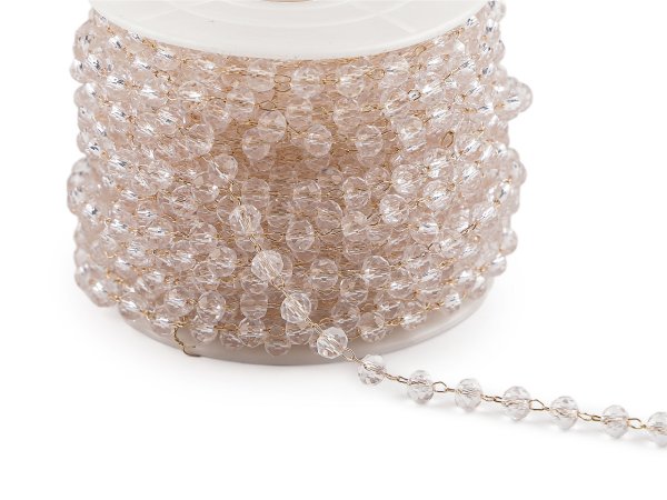 Řetízek s broušenými korálky Ø4 mm metráž