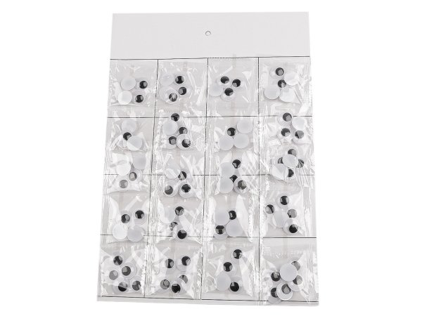 Plastové oči k nalepení s pohyblivou čočkou Ø15; 18 mm