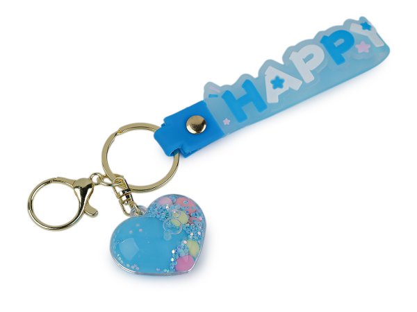 Přívěsek na batoh / klíče s tekutinou a glitry