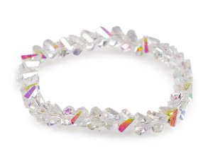 Náramek pružný z broušených korálků triangl s AB efektem