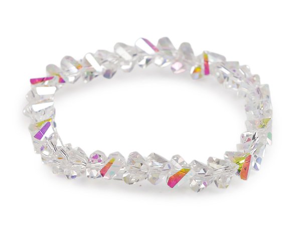 Náramek pružný z broušených korálků triangl s AB efektem