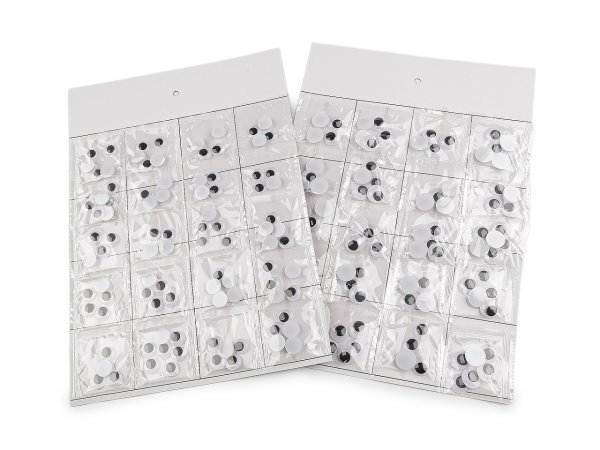 Plastové oči k nalepení s pohyblivou čočkou Ø15; 18 mm